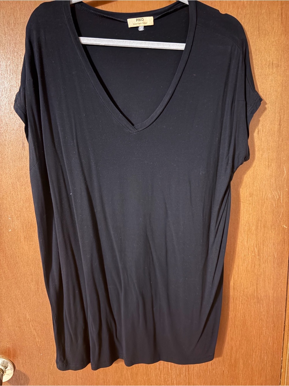 Piko 1988 Women's Black V-Neck Short Sleeve Tunic